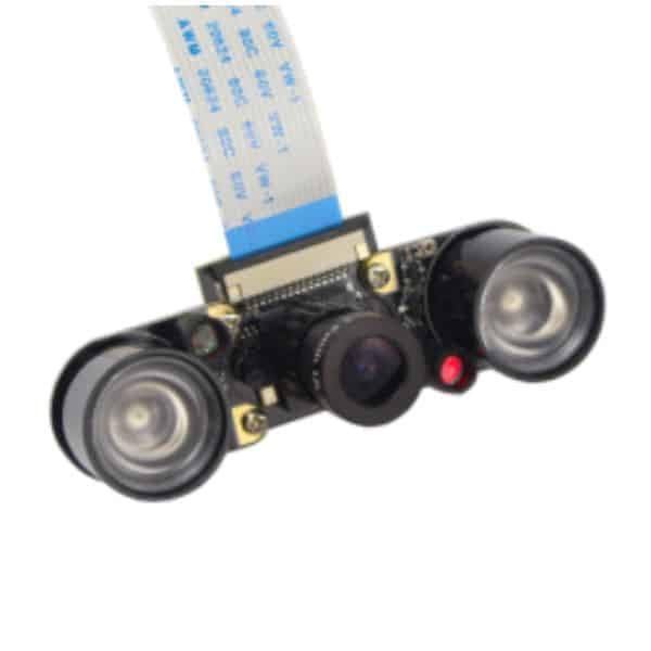 Mini Caméra 5MP pour Vision Nocturne Réglable Focale + Lumière de Capteur IR Raspberry Pi Garantie 1 Mois
